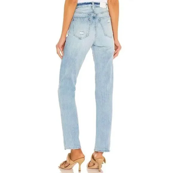 Pistola Cassie Super High Waist Straight Leg Jeans By My Side Light Wash Sz 26 - Picture 5 of 16